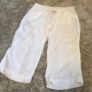 Lucky brand white linen capris