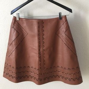 WHBM new genuine leather cut out skirt, beautiful