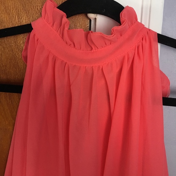 Sleeveless chiffon maxi dress with removable belt. - Picture 4 of 5