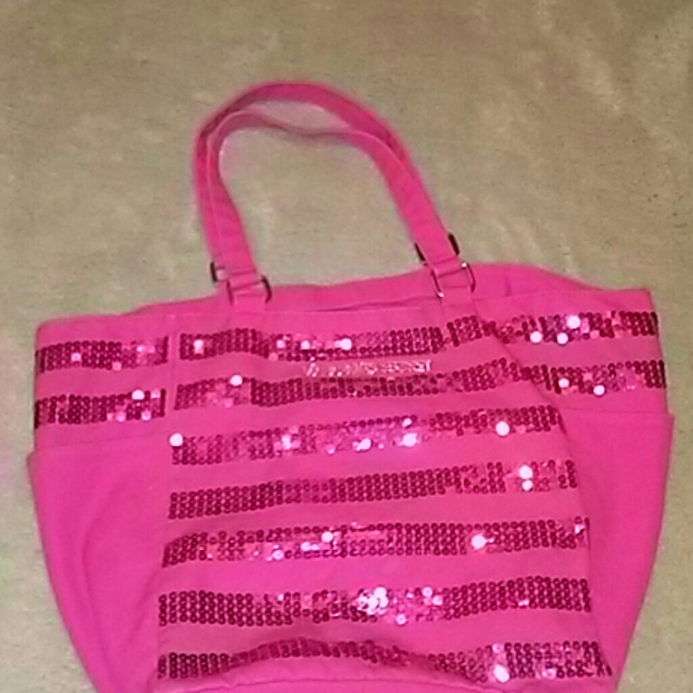 Victoria secret pink sequin bag