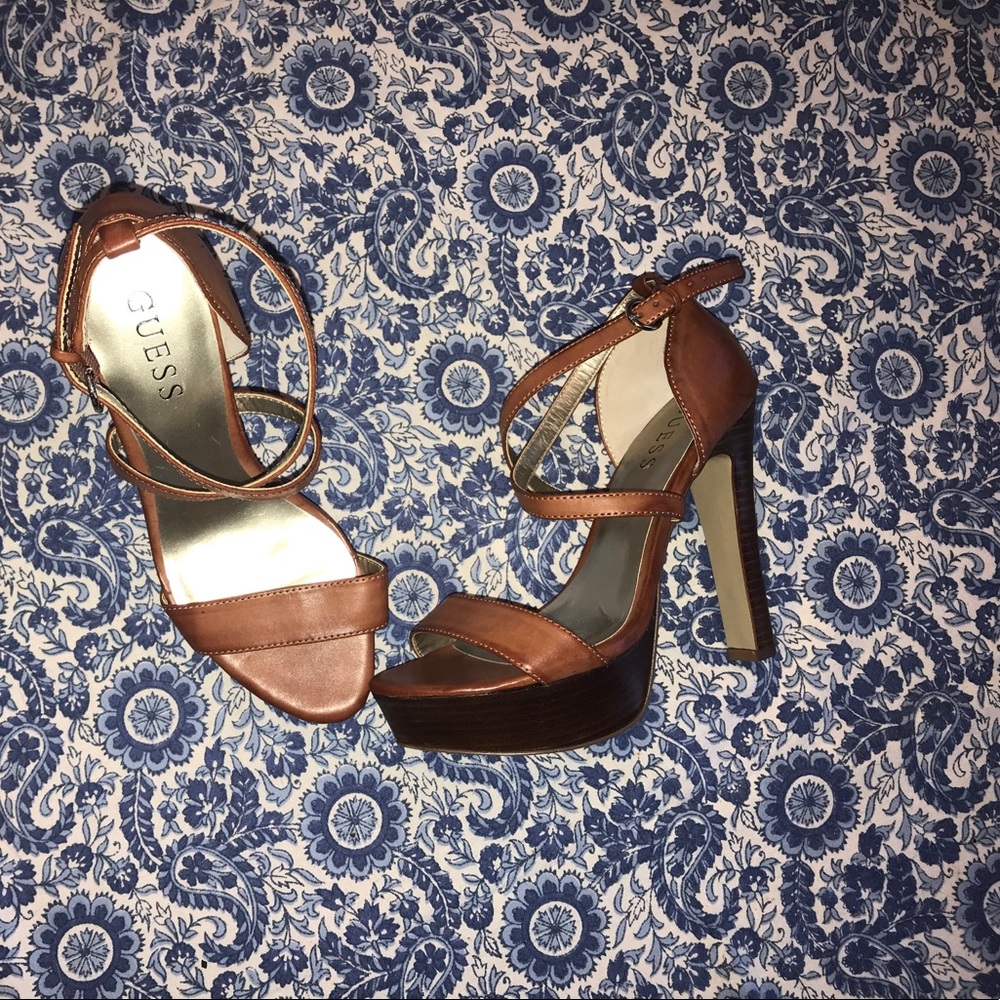 Guess Leather Strappy Heels
