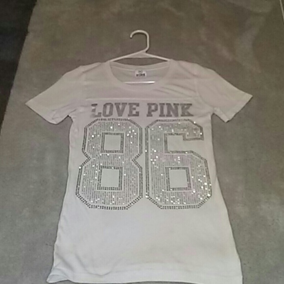 Pink by vs rhinestone accents size xs - Picture 2 of 3