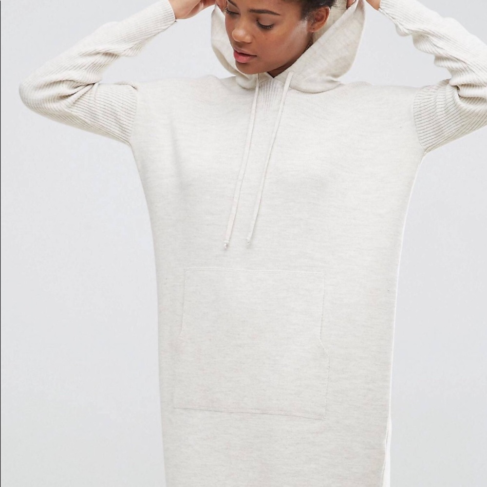 Asos knitted sweater dress with hood