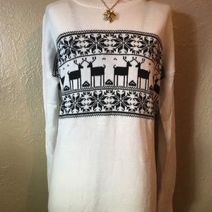 NWT fair isle reindeer ugly christmas sweater