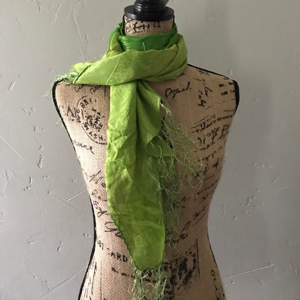 Green silk scarf