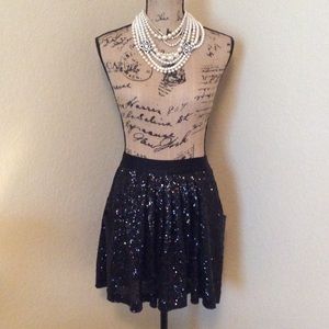 Flirty Black Sequin Skirt