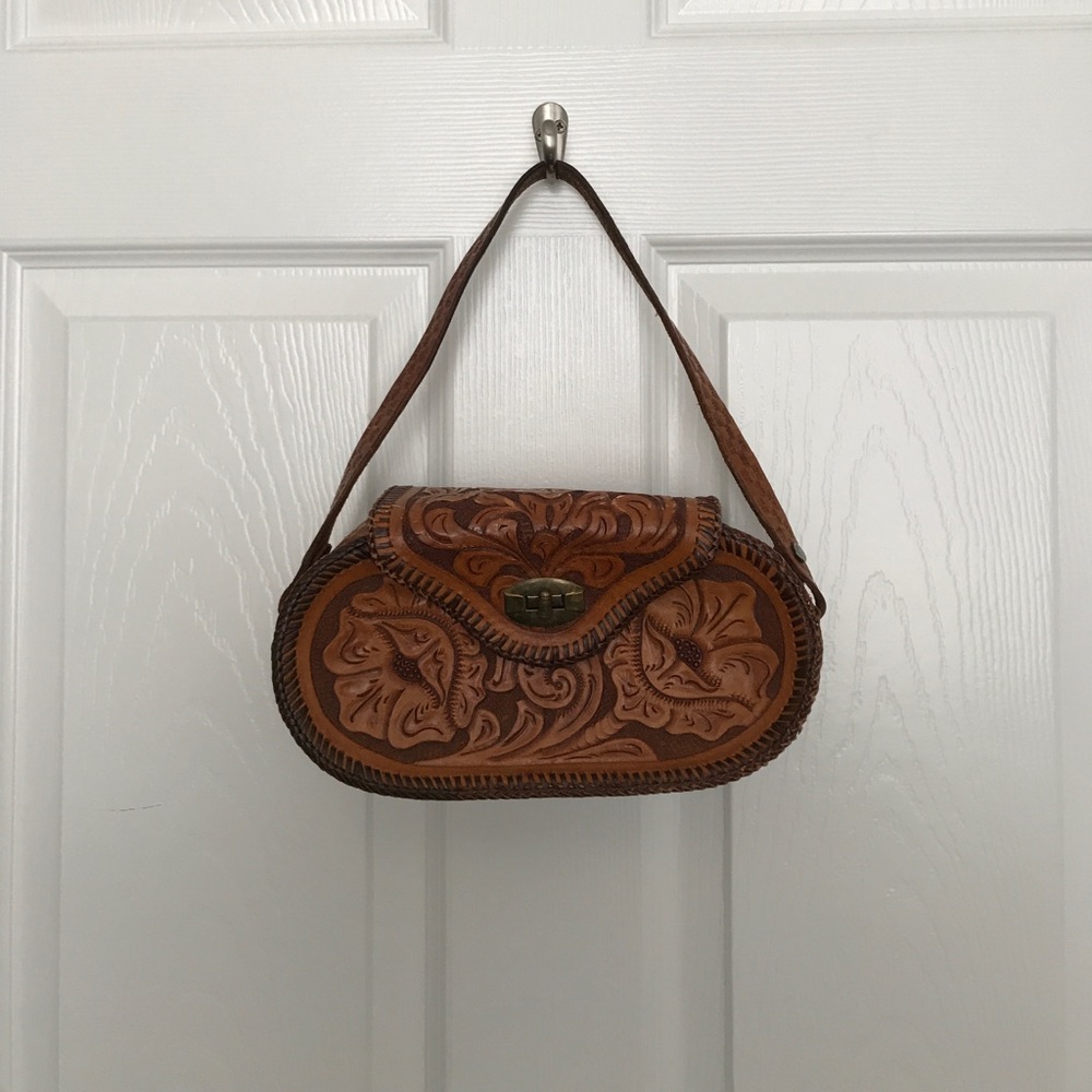 Tooled leather purse