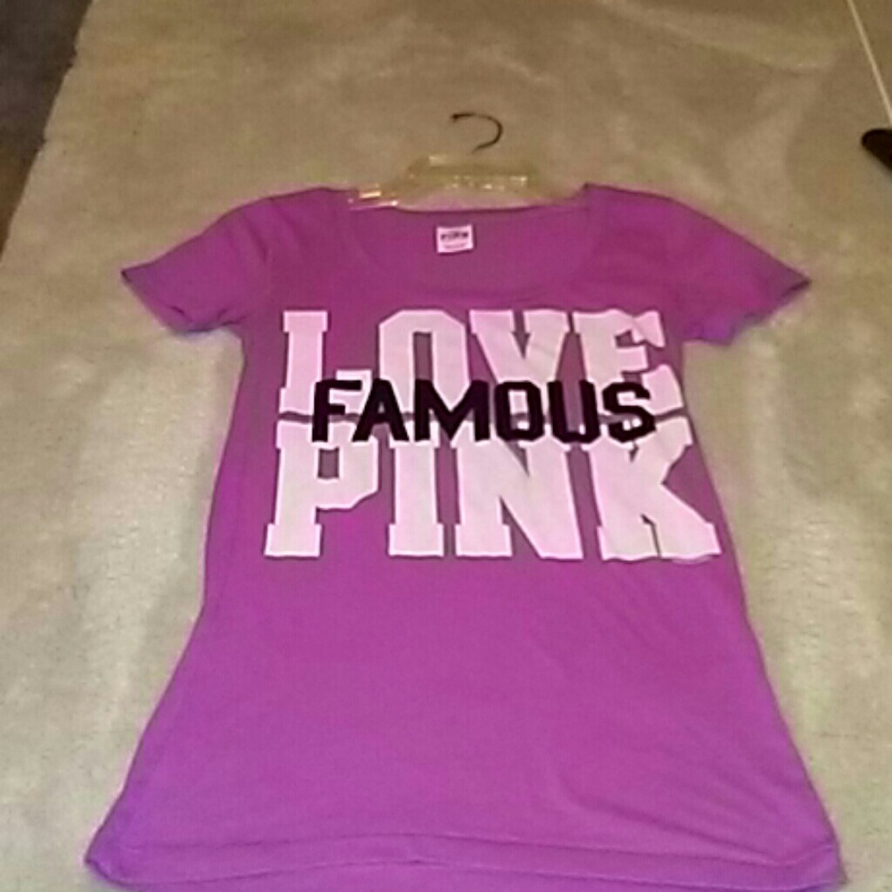 Pink by vs graphic t-shirt size xs