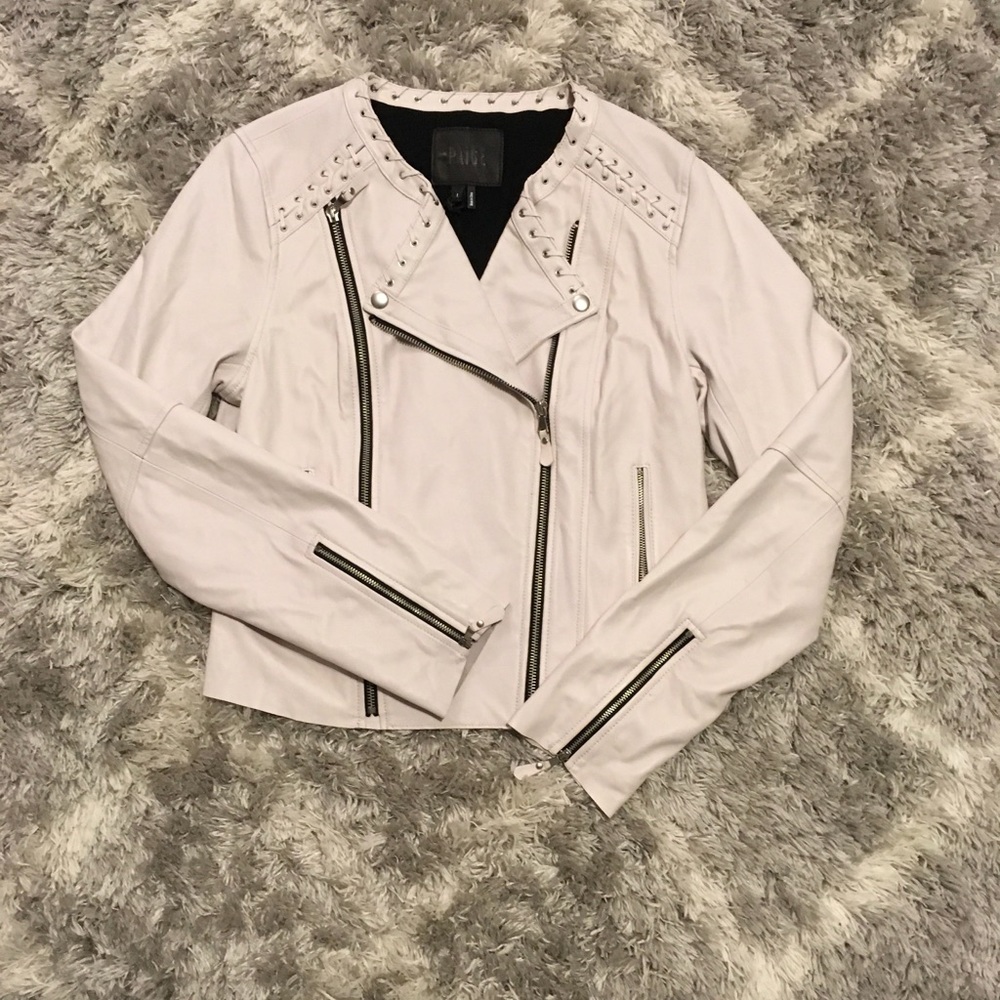 Paige Devin Genuine leather Moto Jacket Size L