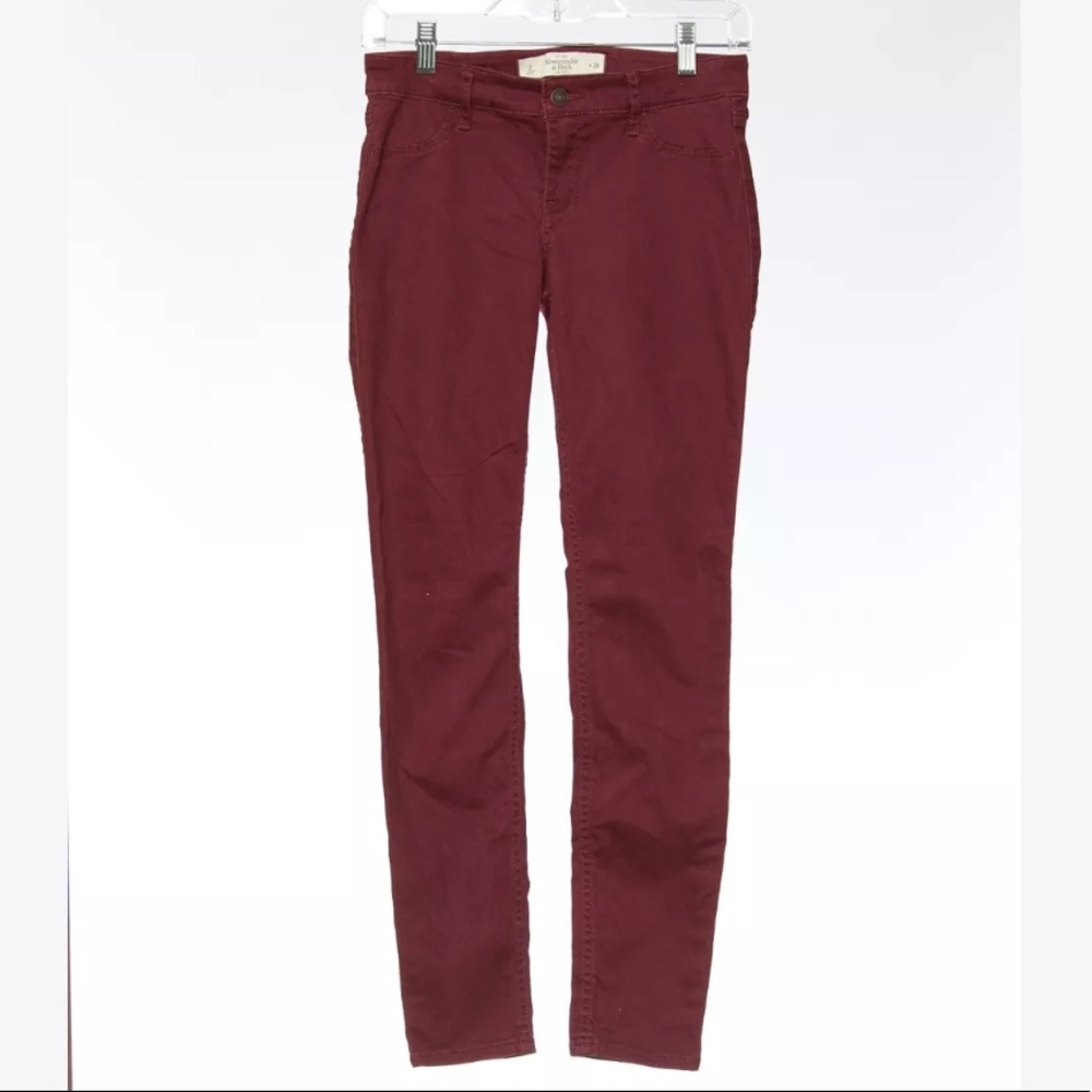 Abercrombie & Fitch skinny pants size 2 burgundy