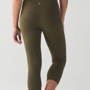 Lululemon Military Green Align Crops NWOT