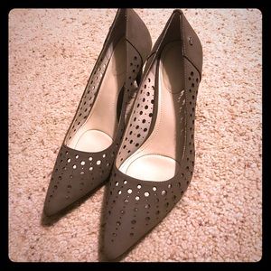 Calvin Klein perforated suede pump