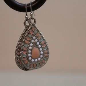 Beautiful Light Pink and Blue Dangle Earrings