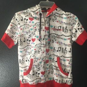 Heatherette, short sleeved hoodie, NWOT