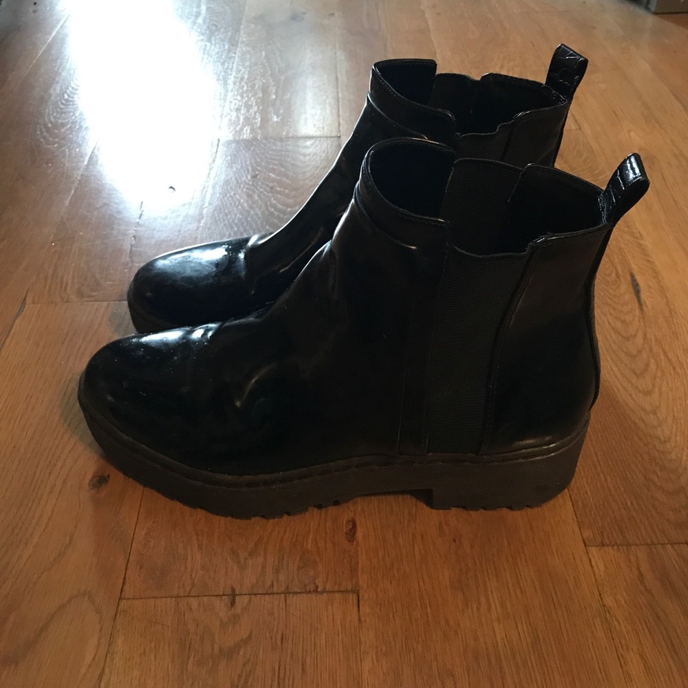 Zara combat platform boots