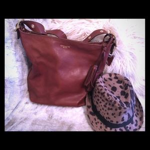 Beautiful brown leather crossbody purse
