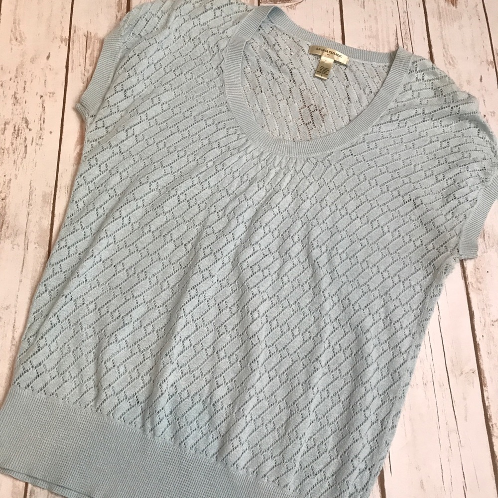 Banana Republic- Pale Blue Sheer Layering Top, S