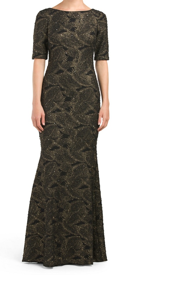 Badgley Mishka Knit Elbow Sleeve Gown