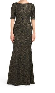 Badgley Mishka Knit Elbow Sleeve Gown