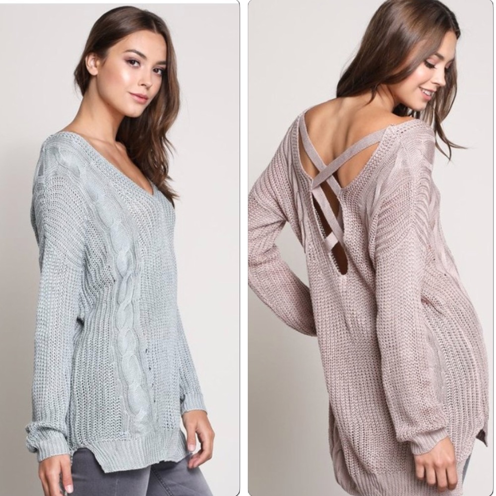Last 1! Cross back tunic sweater - Picture 2 of 7