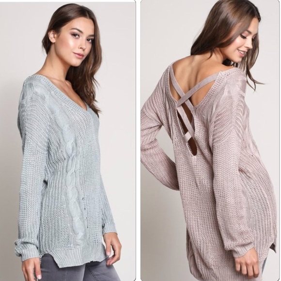 Last 1! Cross back tunic sweater - Picture 2 of 7