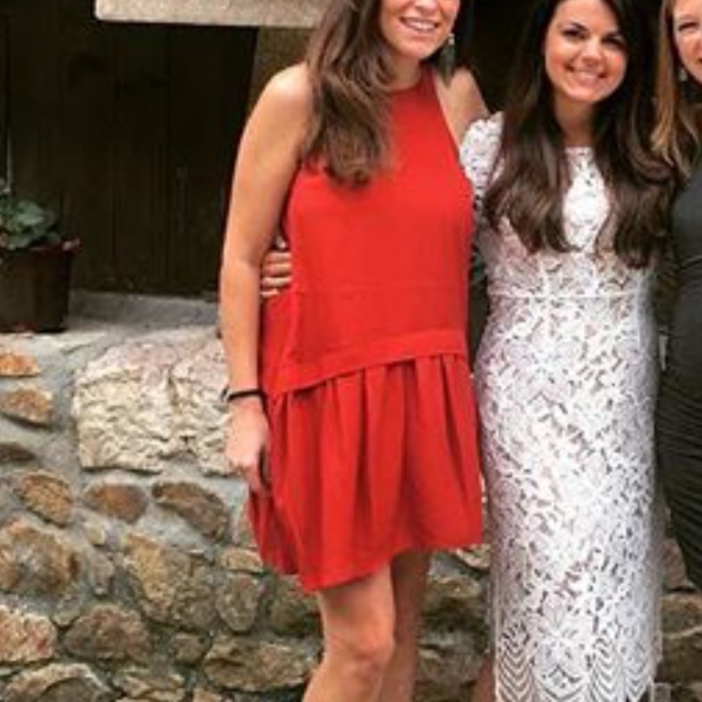 Deep red cocktail dress