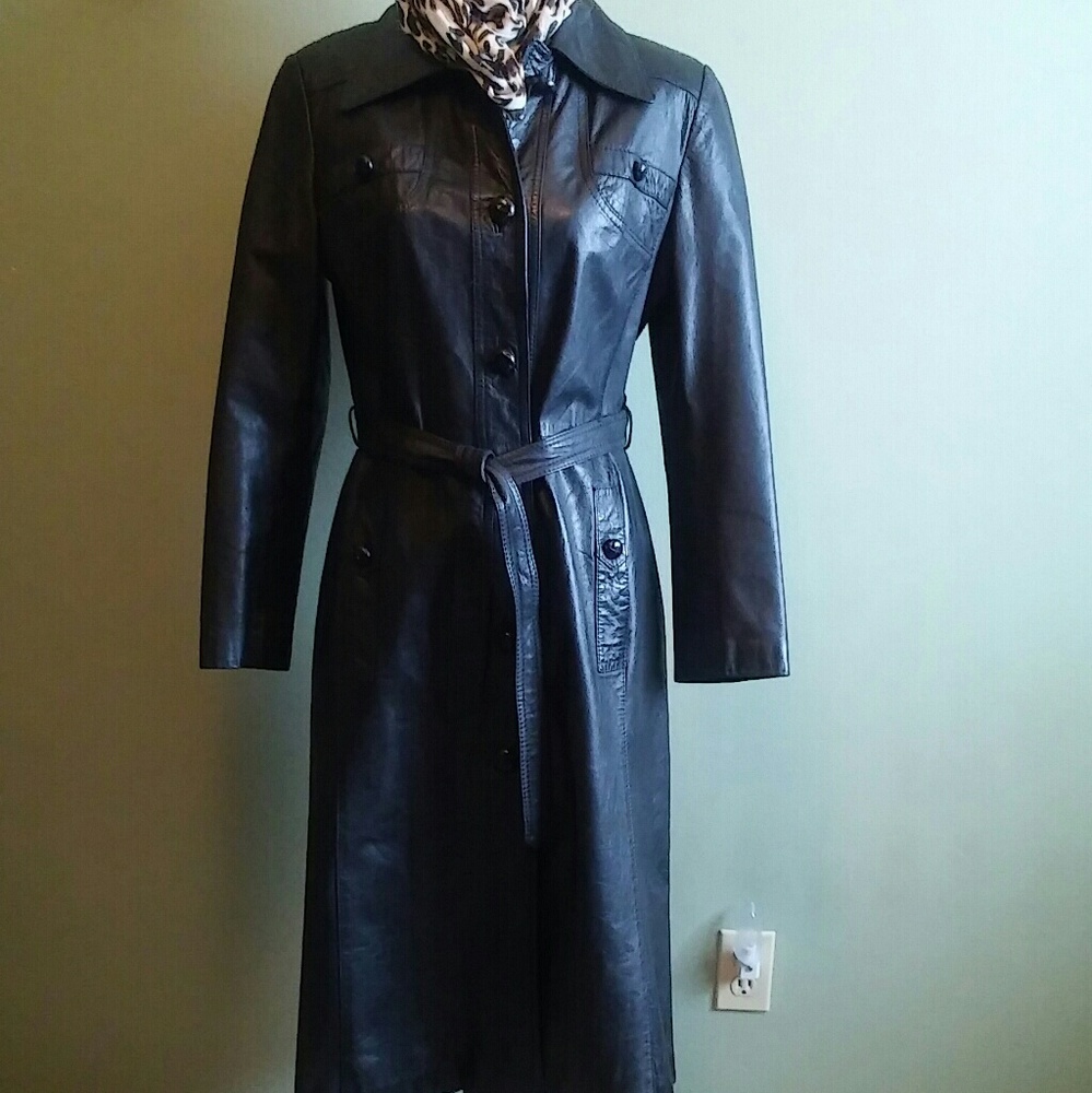 Vintage leather trench coat