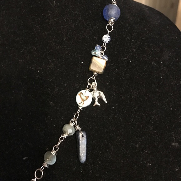 🐦Czech glass necklace w/birds - Picture 2 of 4