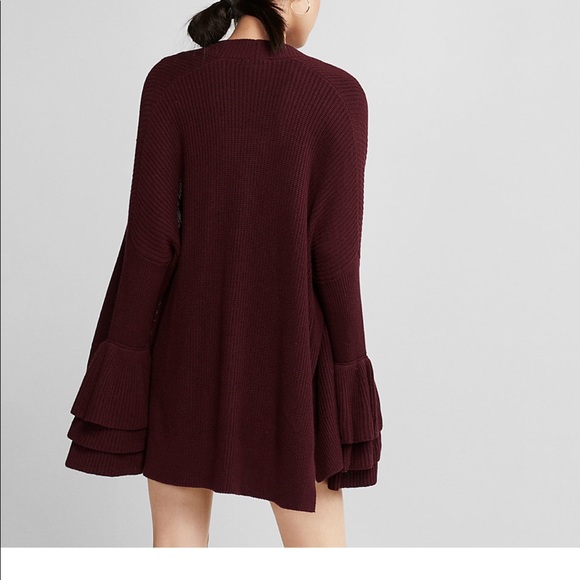 Layered Ruffle Sleeve Open Sweater from Express ✨ - Picture 2 of 8