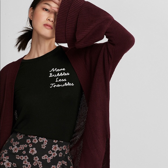 Layered Ruffle Sleeve Open Sweater from Express ✨ - Picture 3 of 8