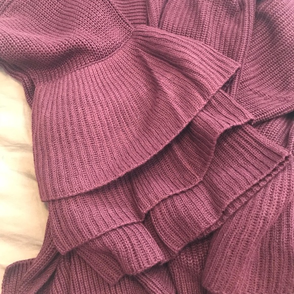 Layered Ruffle Sleeve Open Sweater from Express ✨ - Picture 6 of 8