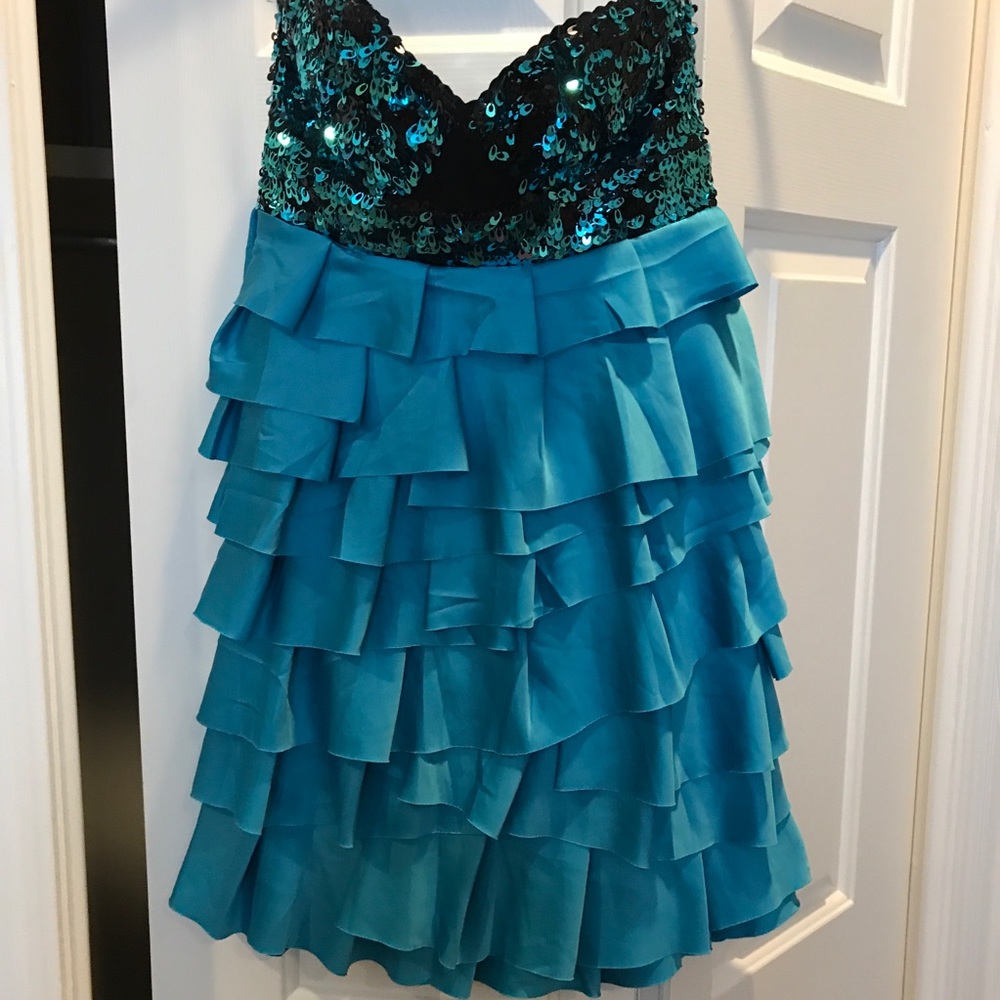 Blue Sleeveless Party Dress - Size Small