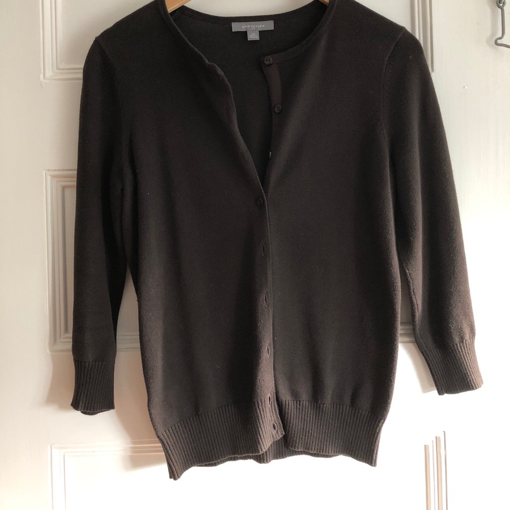 Dark Brown 3/4 Sleeve Cardigan