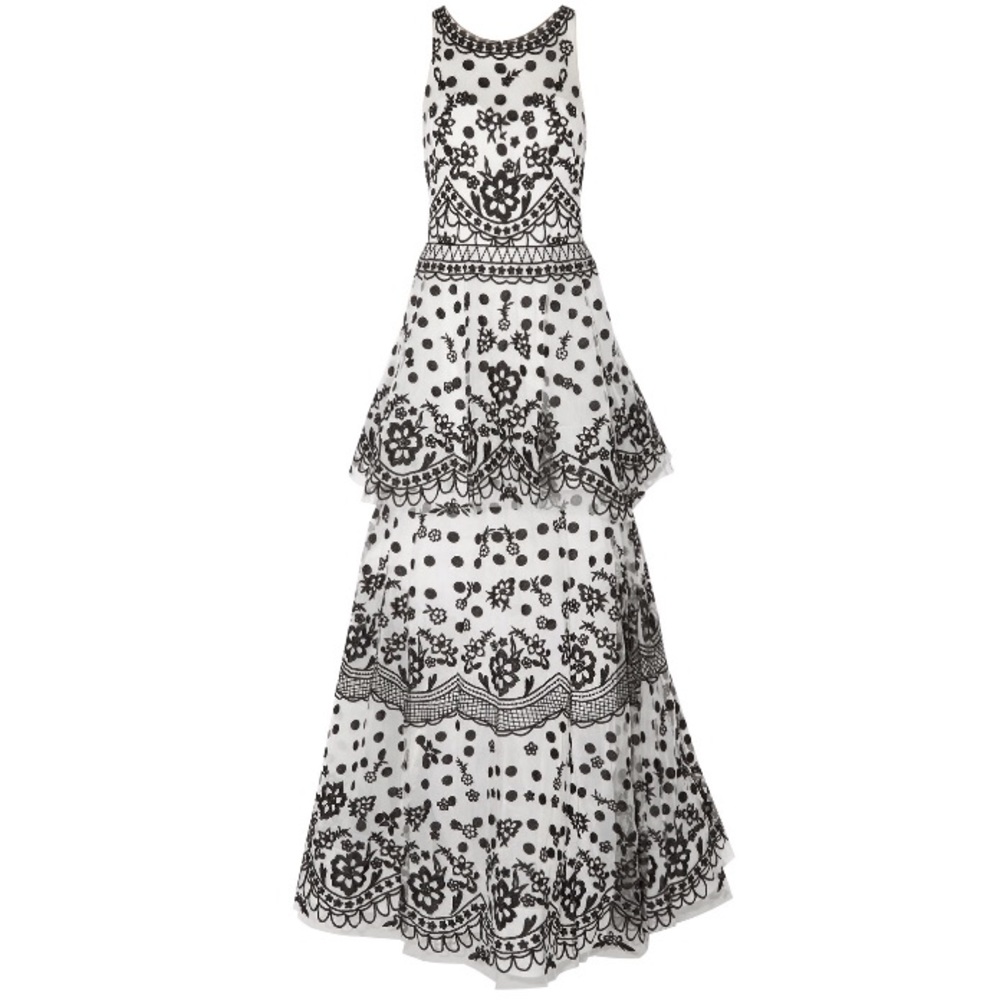 Marchesa Notte Embroidered Tulle Gown