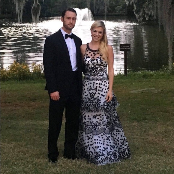 Marchesa Notte Embroidered Tulle Gown - Picture 3 of 4