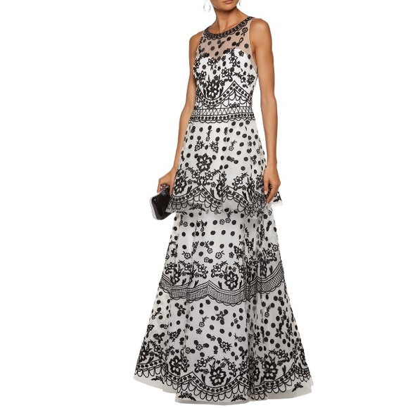 Marchesa Notte Embroidered Tulle Gown - Picture 2 of 4