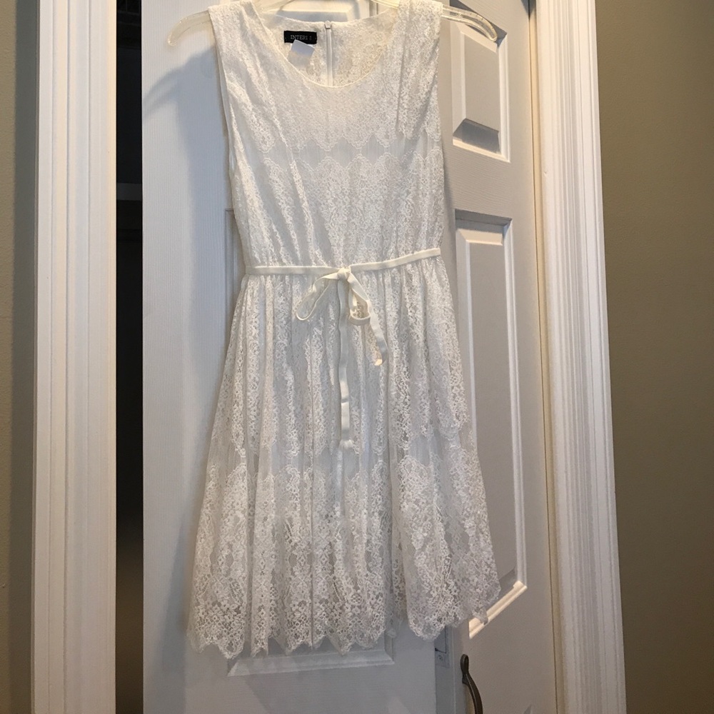 White Lace Mini Dress - Size Small