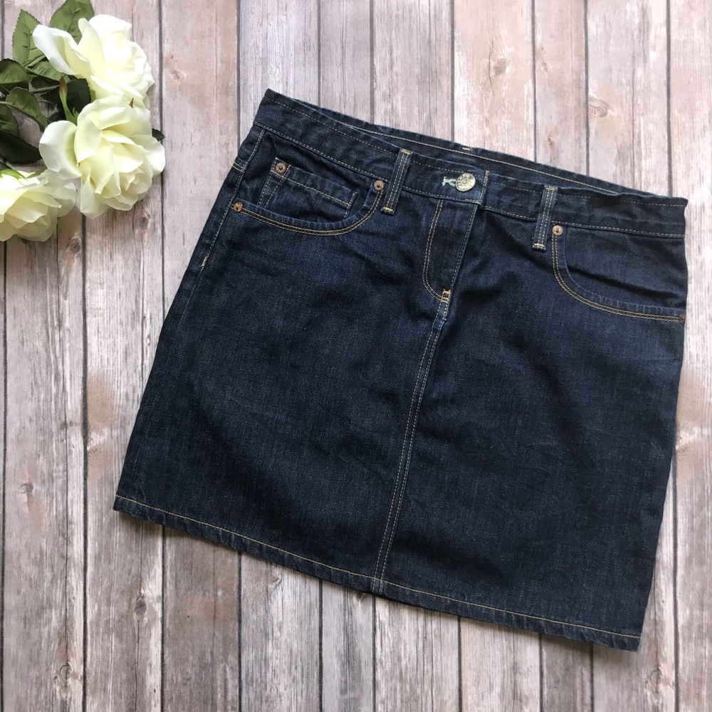 J. Crew dark denim mini skirt