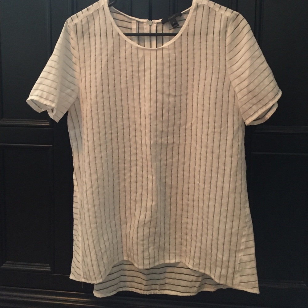 J Crew semi sheer boxy blouse