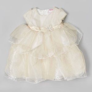 Gold Sparkle Ruffle Dress Size 18 Months