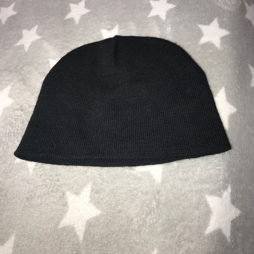 Plain black beanie