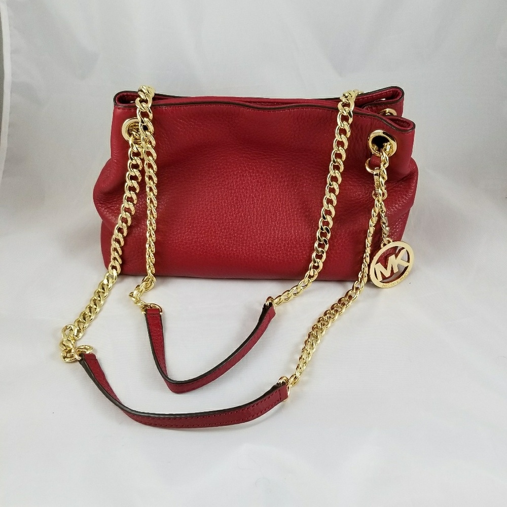 Authentic Red Michael Kors Jet Set Should Bag - Picture 3 of 7