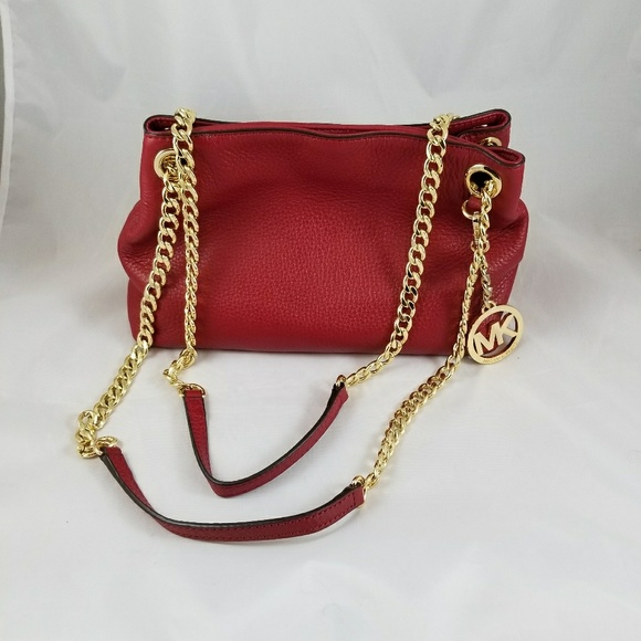 Authentic Red Michael Kors Jet Set Should Bag - Picture 3 of 7