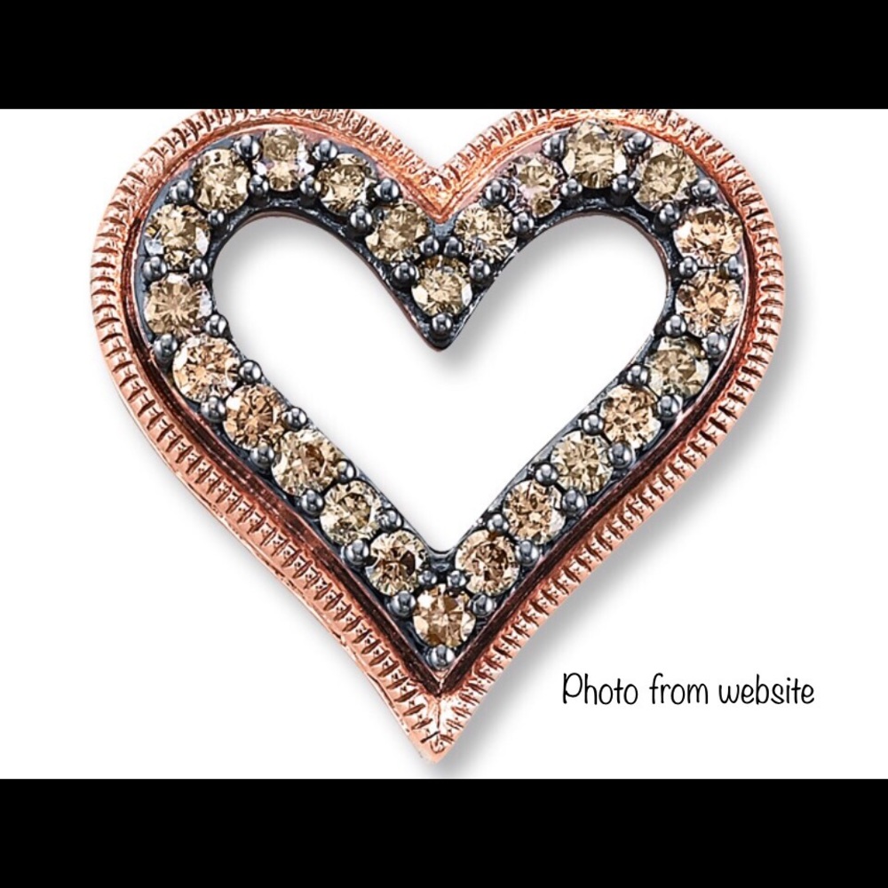 1/2ct Chocolate Diamond Rose Gold Heart Necklace
