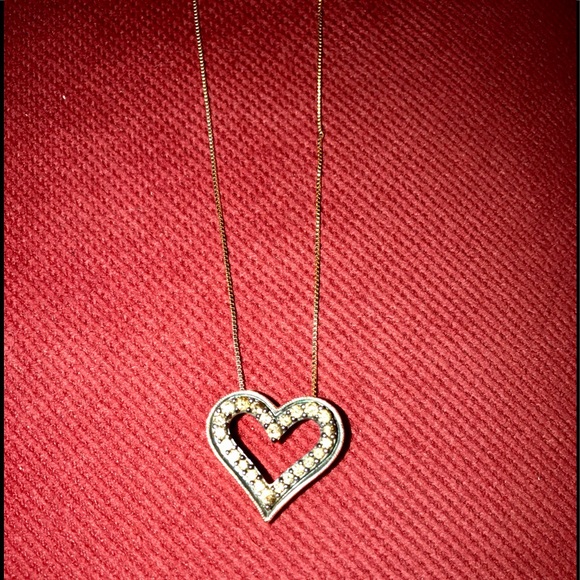 1/2ct Chocolate Diamond Rose Gold Heart Necklace - Picture 2 of 3