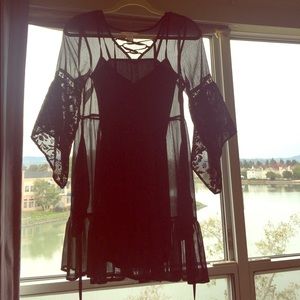 Band of gypsies black chiffon dress