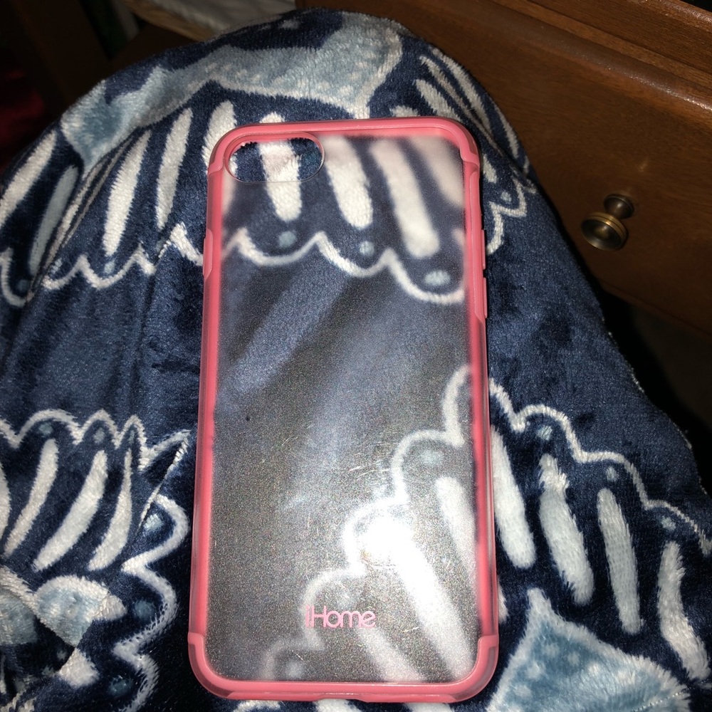 iPhone 7/8 Pink Border Clear Case