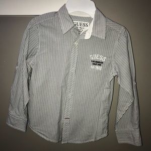 Guess button down up dress shirt striped (L) 7