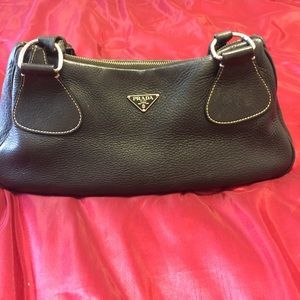 Authentic Prada black leather purse