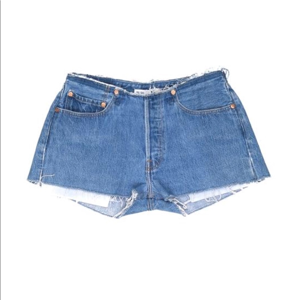 Re/done no waist denim shorts